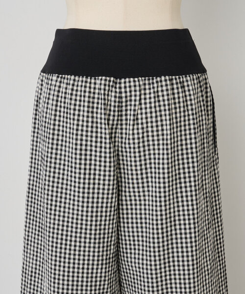 BEARDSLEY パンツ 綿ワッシャーウエストリブパンツ レディース