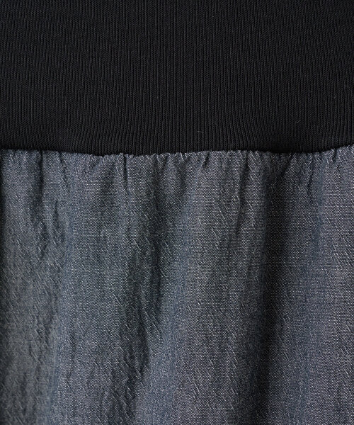 BEARDSLEY パンツ 綿ワッシャーウエストリブパンツ レディース