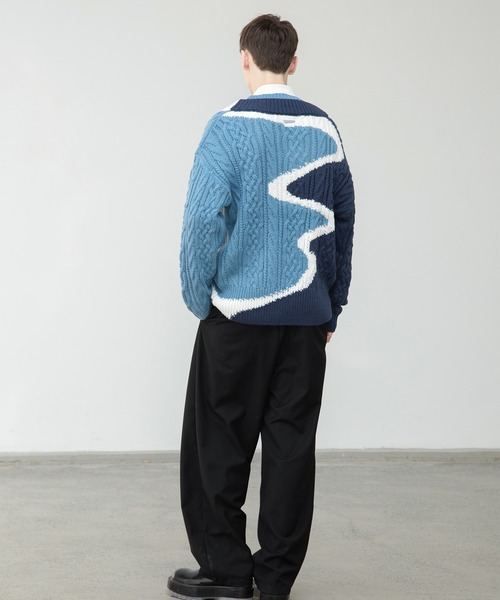 「EKCOOKIES」 Vネックニット M パープル レディース_画像9