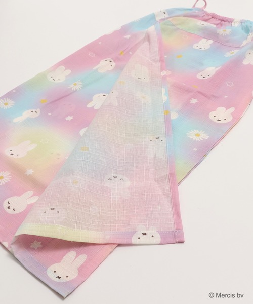 Flower Miffy浴衣 アジサイ　ミッフィー兵児帯セット　シワ加工兵児帯 Flower Miffy浴衣 アジサイミッフィー兵児帯セットシワ加工兵児帯