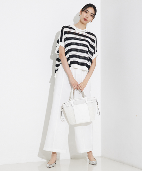 qualite ニット セーター 「大人の透け感」透かしガーター
