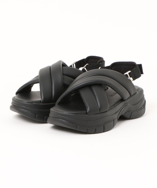 hermas レディース　サンダル Re:getA リゲッタ サンダル レディース ヒール 黒 オフィス