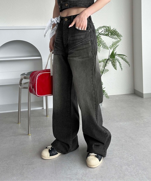 [sedacle girl] обработка Denim брюки MEDIUM темно-голубой женский 
