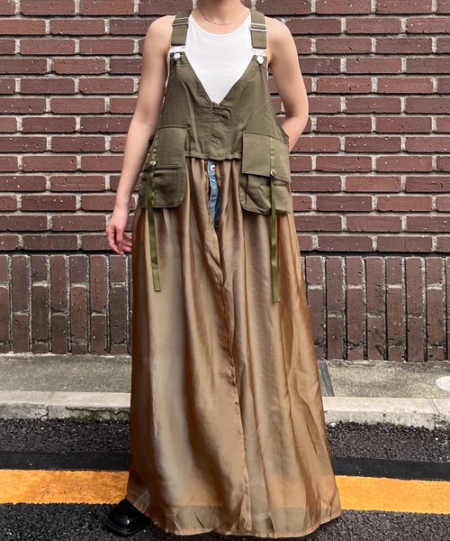 terrace サロペット オーバーオール タクティカルベストオーガンザ