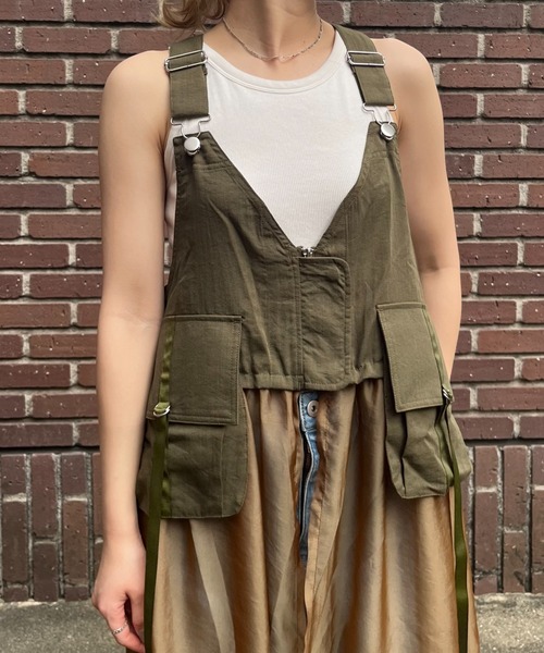 terrace サロペット オーバーオール タクティカルベストオーガンザ