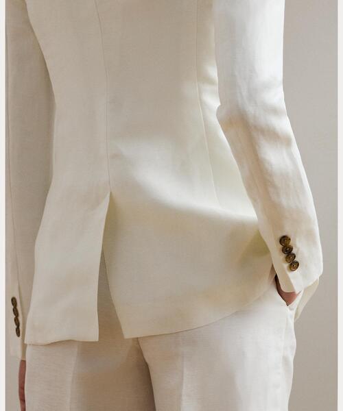 ラルフローレン イタリア製 麻100％ テーラードジャケット ホワイト