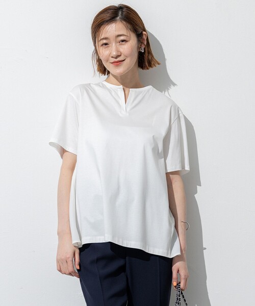 今期　スムースデザイン フレア Tシャツ セール】 【GLOW6月号掲載/汗じみ防止】スムースデザイン フレア