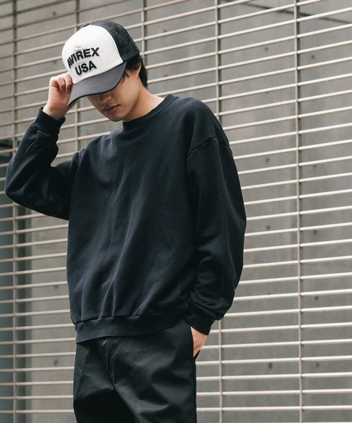 ロサンゼルスアパレル　スウェット　ブラック　Sサイズ LOS ANGELES APPAREL メンズトレーナー（サイズ（S/M/L）：SS
