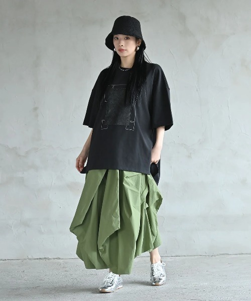 パンツ フローイングスカートパンツ レディースの画像