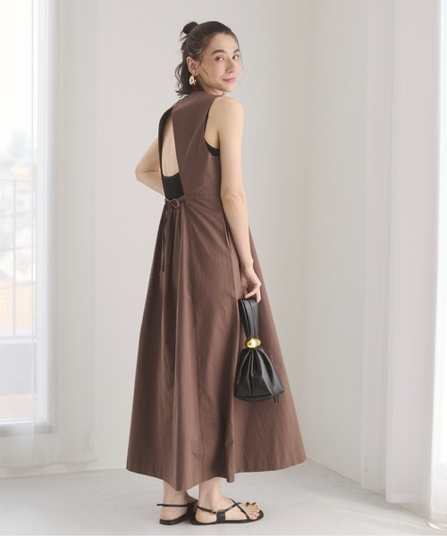 ANGIE ワンピース バックオープンノースリーブワンピース : ZOZOTOWN