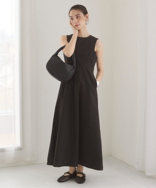バックオープン ノースリーブ ドレス ワンピース ロング丈 ANGIE ワンピース バックオープンノースリーブワンピース