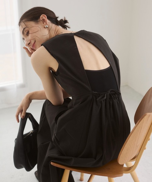 ANGIE ワンピース バックオープンノースリーブワンピース