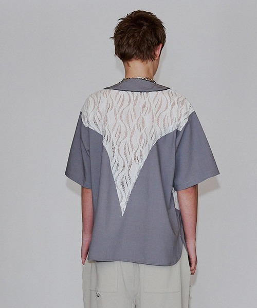 VI E DIT シャツ 半袖 Jacquard Baseball Shirts/ジャガードベース