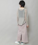 デニムスカート ダスティー加工デニムマキシタイ...の詳細画像3