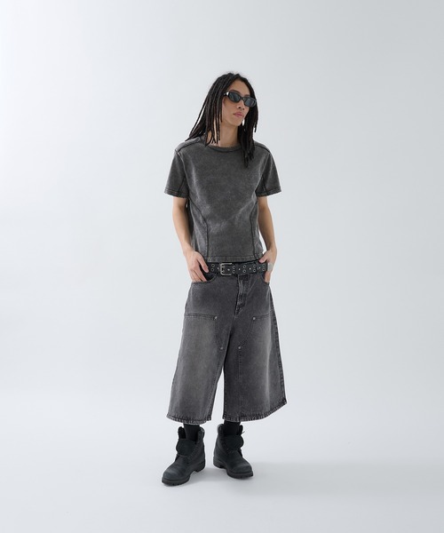 ANDER HUNK ジーンズ Washed Double-knee Baggy Jorts
