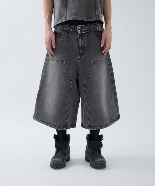 ANDER HUNK ジーンズ Washed Double-knee Baggy Jorts