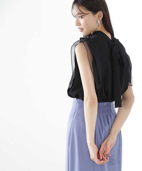 「NATURAL BEAUTY BASIC」 ノースリーブブラウス MEDIUM ブラック レディース