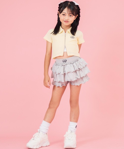 ANAP kids tシャツ ダブルジップリブトップス(ジュニアお揃い
