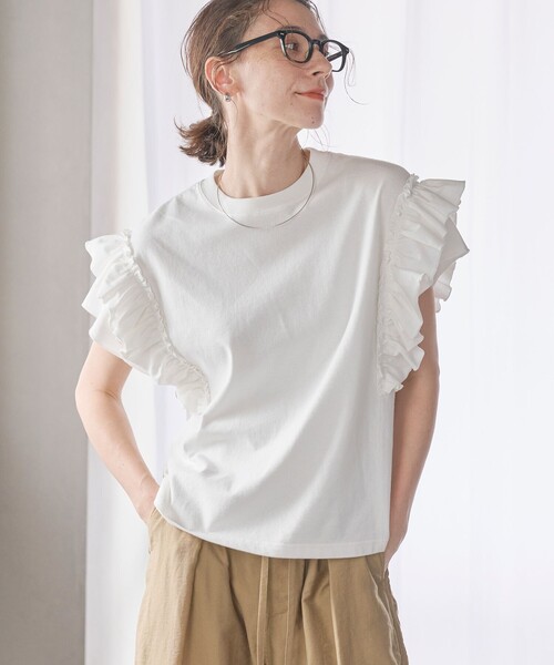 BEAUTY＆YOUTH UNITED ARROWS tシャツ コットンフリル ショート