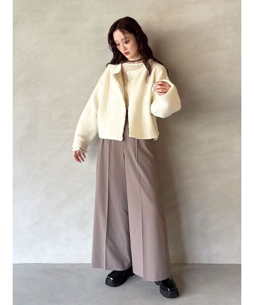 LAGUNAMOON（ラグナムーン） カーディガン セッケツニットボアブルゾン