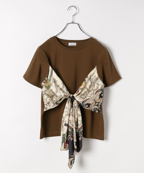 LEPSIM tシャツ スカーフビスチェ風プルオーバー 580606