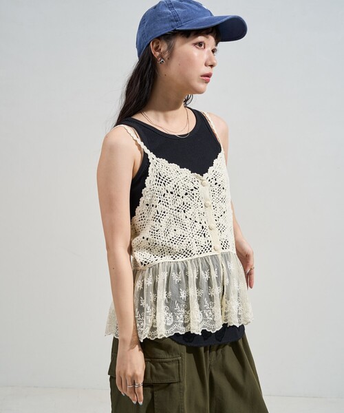 美品 ドルチェ&ガッバーナ レースデザインキャミソール 黒 42 *RC1007 D&G ドルチェアンドガッバーナ 花柄 レース キャミソール