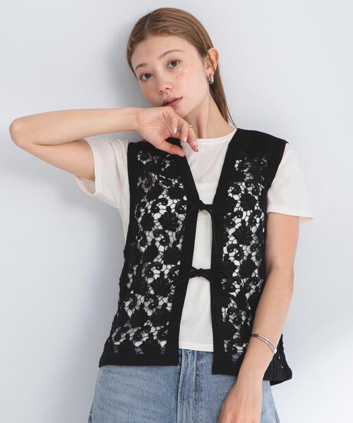 URBAN RESEARCH Sonny Label ベスト ジレ ボタニカルモチーフレース