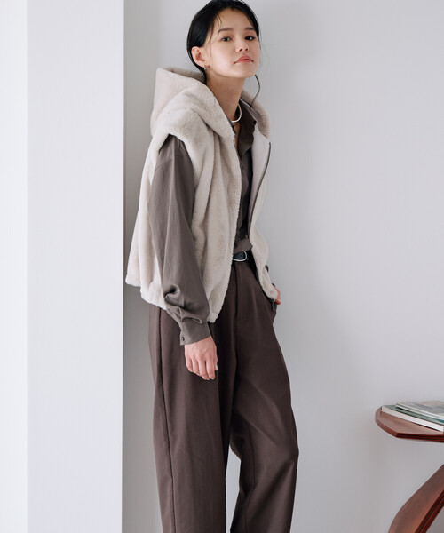 COMME CA ISM（コムサイズム） ベスト ジレ ラビット調 ファー