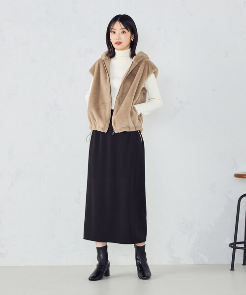 COMME CA ISM（コムサイズム） ベスト ジレ ラビット調 ファー