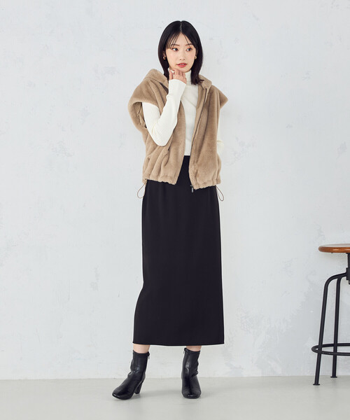 COMME CA ISM（コムサイズム） ベスト ジレ ラビット調 ファー