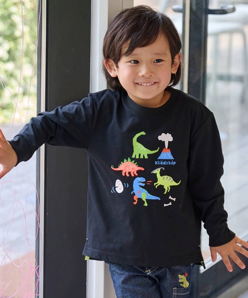 クレードスコープ　恐竜Tシャツ8枚セット　130 kladskap（クレードスコープ） tシャツ 恐竜アップリケ長袖Tシャツ