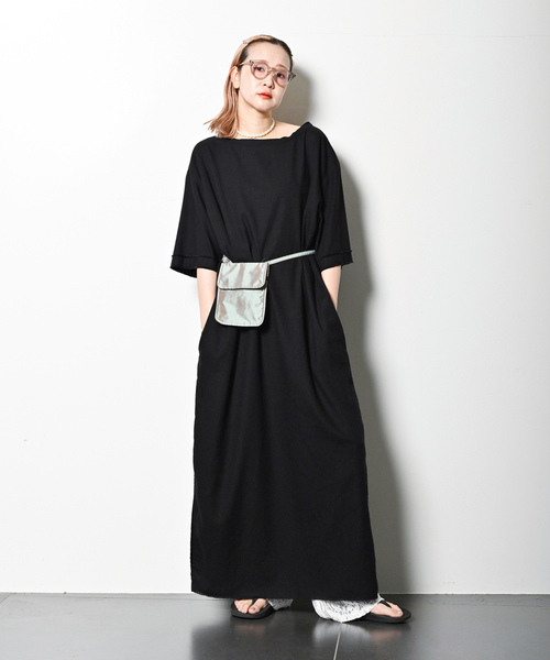 「CITYSHOP」 7分袖ワンピース 38 ピンク レディース_画像2