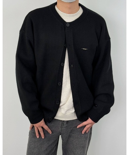 Otte カーディガン ラウンドネックニットカーディガン メンズ