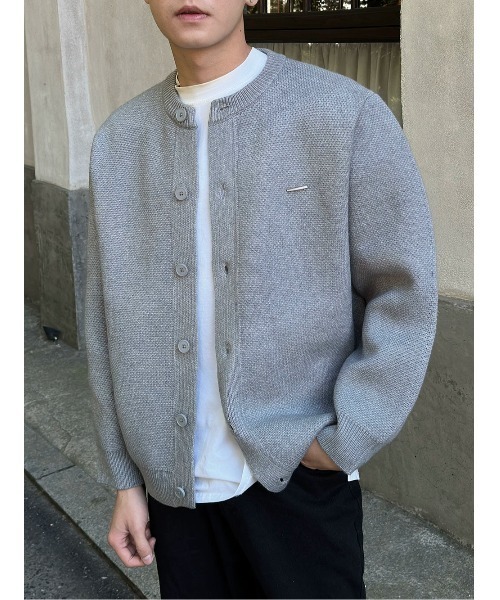 Otte カーディガン ラウンドネックニットカーディガン メンズ