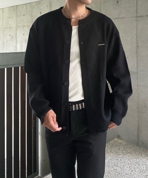 Otte カーディガン ラウンドネックニットカーディガン メンズ