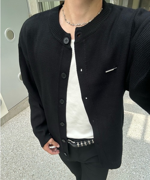 Otte カーディガン ラウンドネックニットカーディガン メンズ