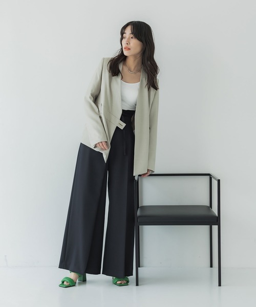 UNITED TOKYO ブラック ジャケット サイズ2 UNITED TOKYO（ユナイテッドトウキョウ） ノーカラージャケット 2