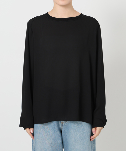 IENA（イエナ） ブラウス シャツ ジョーゼットリブネックブラウス