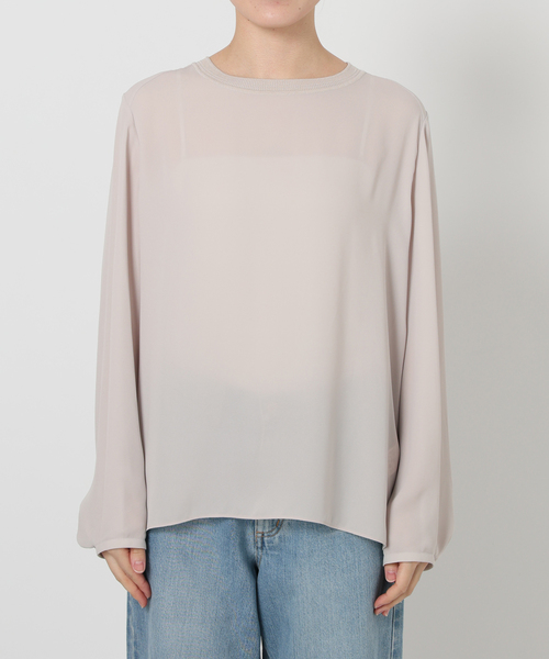 IENA（イエナ） ブラウス シャツ ジョーゼットリブネックブラウス