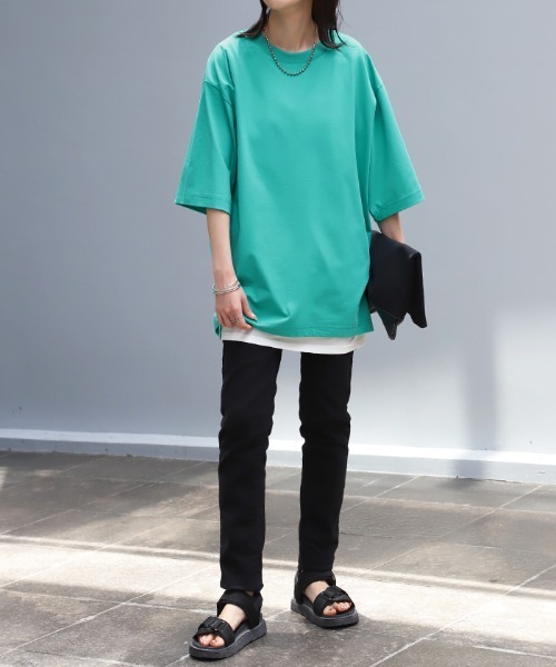 「HUG.U」 半袖Tシャツ L ホワイト レディース_画像4