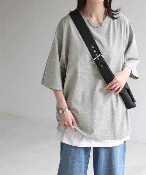 「HUG.U」 半袖Tシャツ L ホワイト レディース_画像7