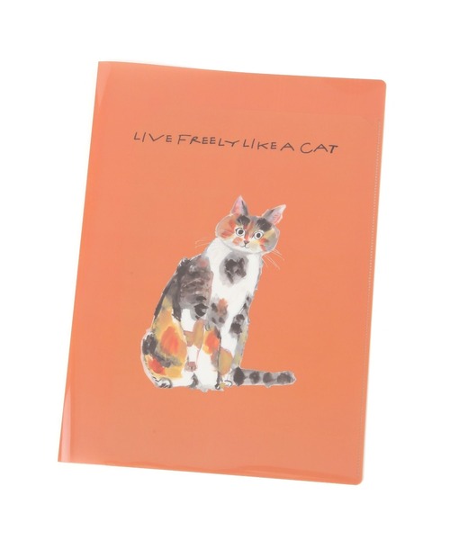 猫 a4 studio CLIP（スタディオクリップ） 文房具 見開きクリアファイルA4