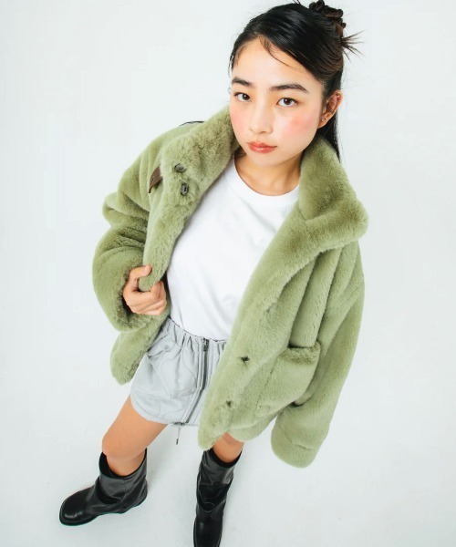 HTH ブルゾン アウター faux fur jacket レディース : ZOZOTOWN Yahoo