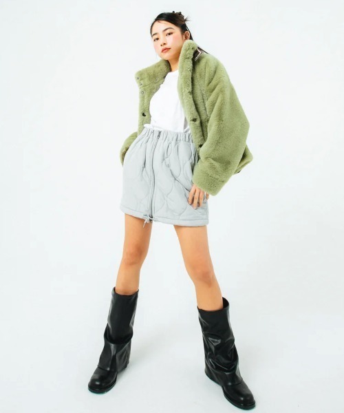HTH ブルゾン アウター faux fur jacket レディース : ZOZOTOWN Yahoo 