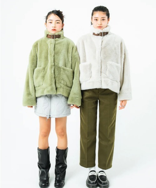 HTH ブルゾン アウター faux fur jacket レディース : ZOZOTOWN Yahoo