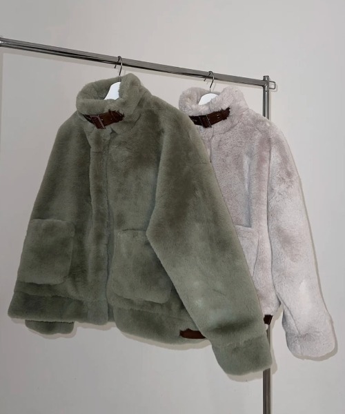 HTH ブルゾン アウター faux fur jacket レディース : ZOZOTOWN Yahoo