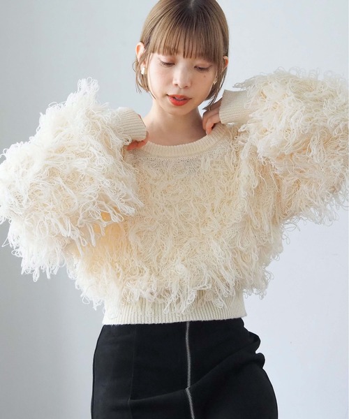 tiptop（ティップトップ） カーディガン ループフリンジ2wayニット