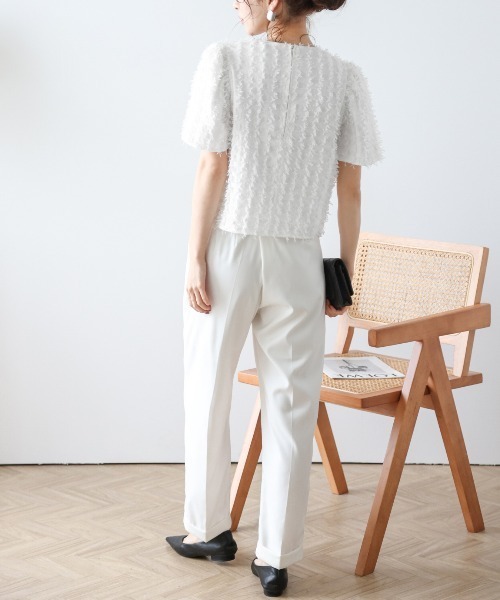 「SUGAR BISKET」 「La-gemme」半袖ブラウス フリー ブラック レディース_画像4