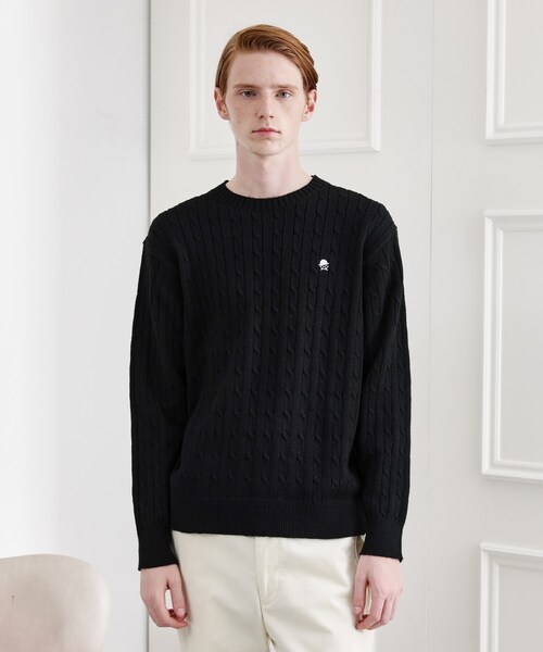 希少　バーバリーズ ホース　刺繍ロゴ ケーブルニット　セーター　ウール TAKEO KIKUCHI（タケオキクチ） セーター ニット 「LIMITED」ワン