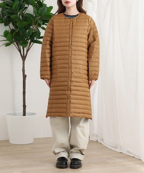 ３月の迄の出品オムネス　ロングダウンコート　インナーダウン OMNES（オムネス） コート アウター インナーダウン サイドジップ